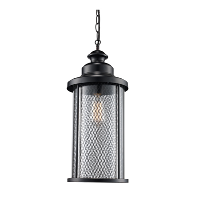 Trans Globe Lighting 40745 BK Stewart 16" Outdoor Black Industrial Hanging Lantern